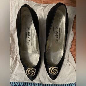 Bruno Magli Black Heels with Gold Detail